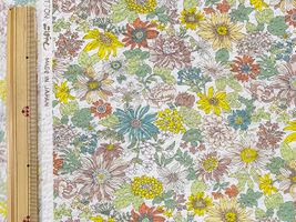 コットンこばやしリップルプリント「ブルーミング」イエロー×オフホワイト