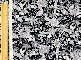 コットンこばやしリップルプリント「ブルーミング」ブラック