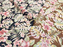 【現品限り特価】ヴィンテージライク綿麻シーチングプリント「ハワイアン」_拡大イメージ