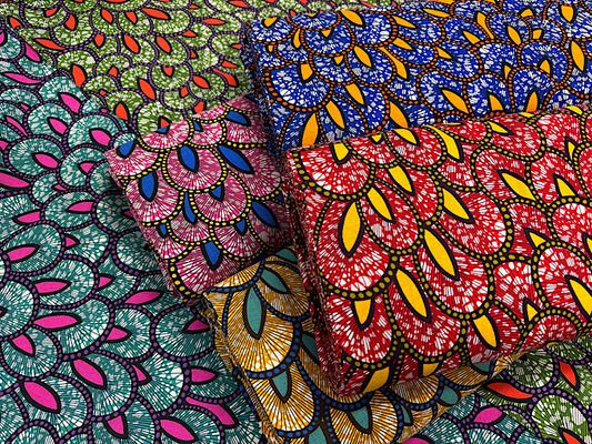 アフリカン調シーチングプリント「羽」