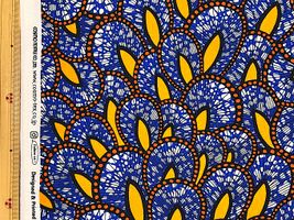 アフリカン調シーチングプリント「羽」ネイビー系