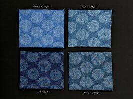 デニム調にじみ水玉のオックスプリント_拡大イメージ