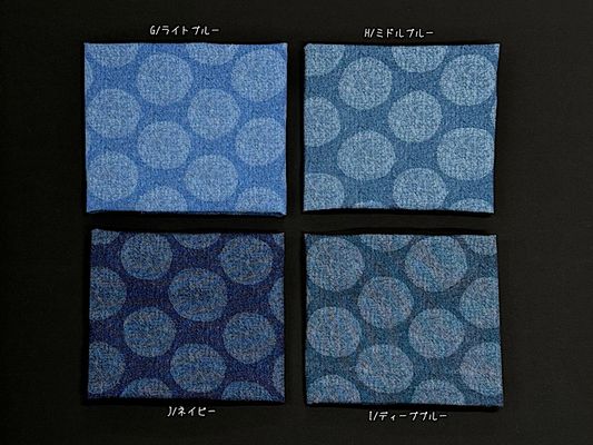 デニム調にじみ水玉のオックスプリント