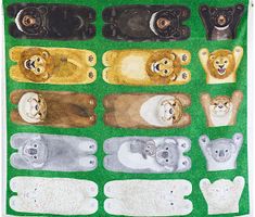 コッカ のび〜っと寝転ぶ動物のシーチングパネルプリントアニマル