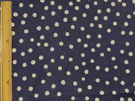 エンジェルソフトリネンプリント「水玉ドット」ネイビー