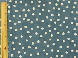 エンジェルソフトリネンプリント「水玉ドット」レトロブルー