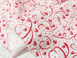 USAコットンシーチングプリント「ハートリボン」_拡大イメージ