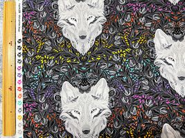 USAコットンシーチングプリント「Wolf of Pink Street」_拡大イメージ