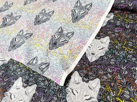 USAコットンシーチングプリント「Wolf of Pink Street」_拡大イメージ