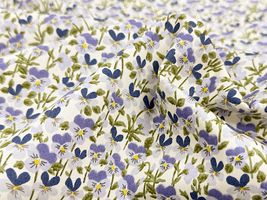 コットンこばやし ブロードプリント「ビオラ・ガーデン」スモークブルー系