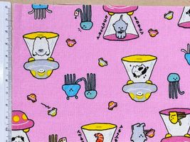 リトルミステリーシーチングプリント「ミカクニンヒコウブッタイ」ピンク