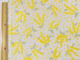 ミモザ舞い散るダブルガーゼプリント_拡大イメージ