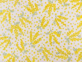 ミモザ舞い散るダブルガーゼプリント_拡大イメージ