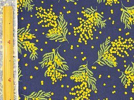 綿麻シーチングプリント「Mimosa Acacia」_拡大イメージ