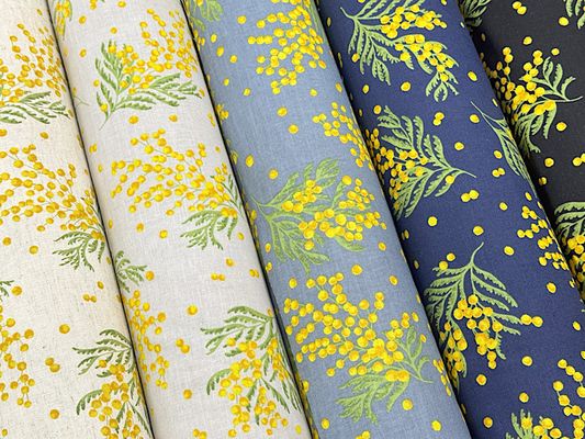 綿麻シーチングプリント「Mimosa Acacia」