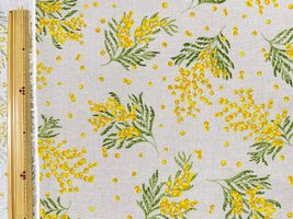 綿麻シーチングプリント「Mimosa Acacia」_拡大イメージ