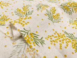 綿麻シーチングプリント「Mimosa Acacia」_拡大イメージ