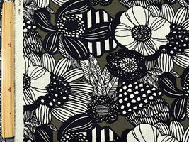 コットンこばやしリップルプリント「アートフラワー」カーキ