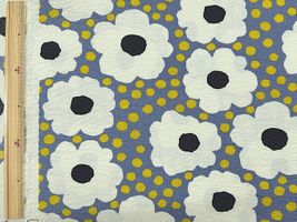 コットンこばやしリップルプリント「エッグフラワー」グレー地