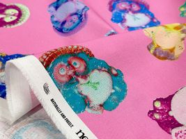 『nora.』シーチングプリント「ビビットカラーの信楽焼たぬき」_拡大イメージ