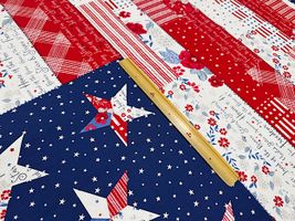 USAコットンパネルプリント「パッチワークフラッグ」_拡大イメージ