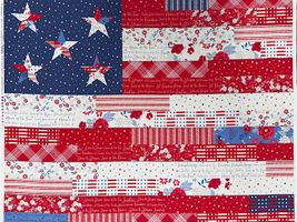 USAコットンパネルプリント「パッチワークフラッグ」スター