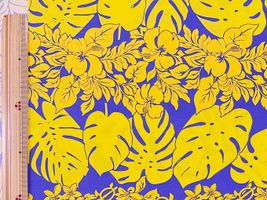 T/Cハワイアンプリント「ハイビスカスボーダー」パープル×イエロー