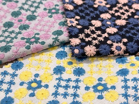 Exclusive Collection 特別な花畑刺しゅうのコットンローンレース