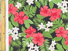 T/Cハワイアンプリント「スタンダードハワイアン」ブラック