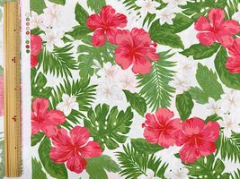T/Cハワイアンプリント「スタンダードハワイアン」オフホワイト×レッド花