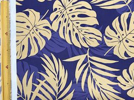 T/Cハワイアンプリント「モンステラシルエット」ネイビー