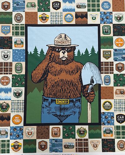 USAコットンパネルプリント「アウトドアベア」