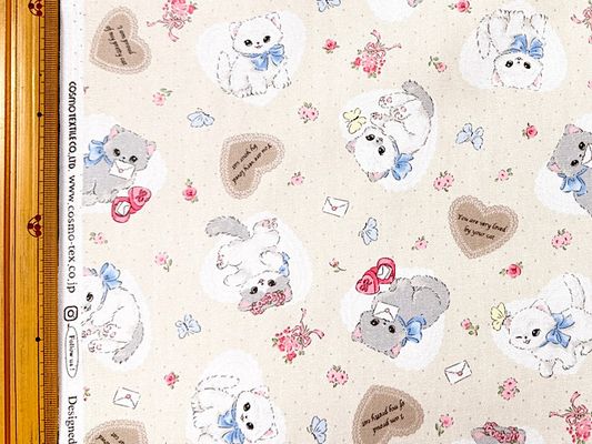 【現品限り特価】ラブリーネコちゃんのオックスプリント