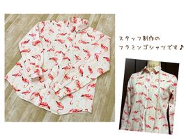 my piece of fabric フラミンゴのブロードプリント_拡大イメージ