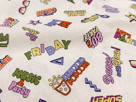 シーチングプリント un/no「80’ｓ ロゴアート 」オフ白