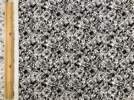 Exclusive Collection スケッチローズの綿麻シーチングプリントブラック