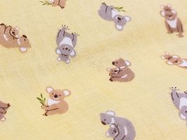 まったりコアラのふわふわダブルガーゼプリントイエロー