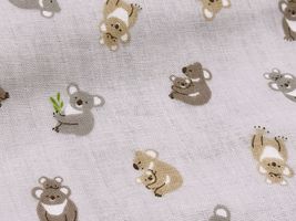 まったりコアラのふわふわダブルガーゼプリントグレー