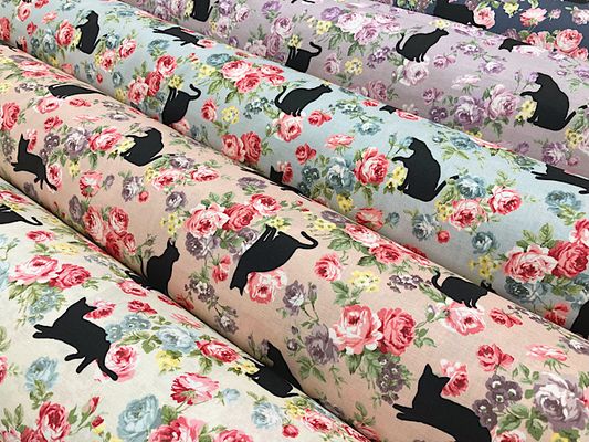 【現品限り特価】薔薇と黒猫のロイヤルビンテージスケアープリント