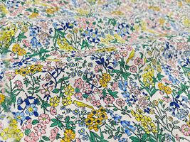 高密度80ローンフラワープリント「小鳥の花園」_拡大イメージ