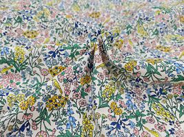 高密度80ローンフラワープリント「小鳥の花園」_拡大イメージ