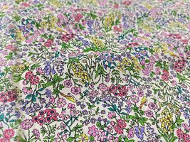 高密度80ローンフラワープリント「小鳥の花園」_拡大イメージ