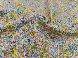 高密度80ローンフラワープリント「小鳥の花園」_拡大イメージ