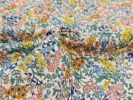 高密度80ローンフラワープリント「小鳥の花園」_拡大イメージ