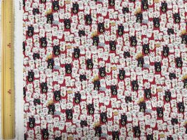 コットンこばやし 綿麻キャンバスプリント「まねきねこ」レッド