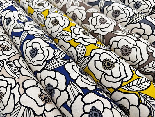 ナチュラルオックスプリント「北欧調な薔薇」