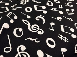 KOMU STRADA 踊る♪音符のオックスプリント黒地×白