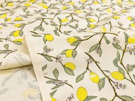コットンこばやし 枝付き檸檬のツイルプリント_拡大イメージ