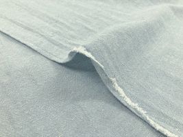 先染めワッシャー エコシャンブレー無地くすみブルー