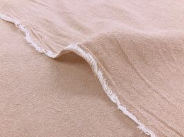 先染めワッシャー エコシャンブレー無地くすみピンク